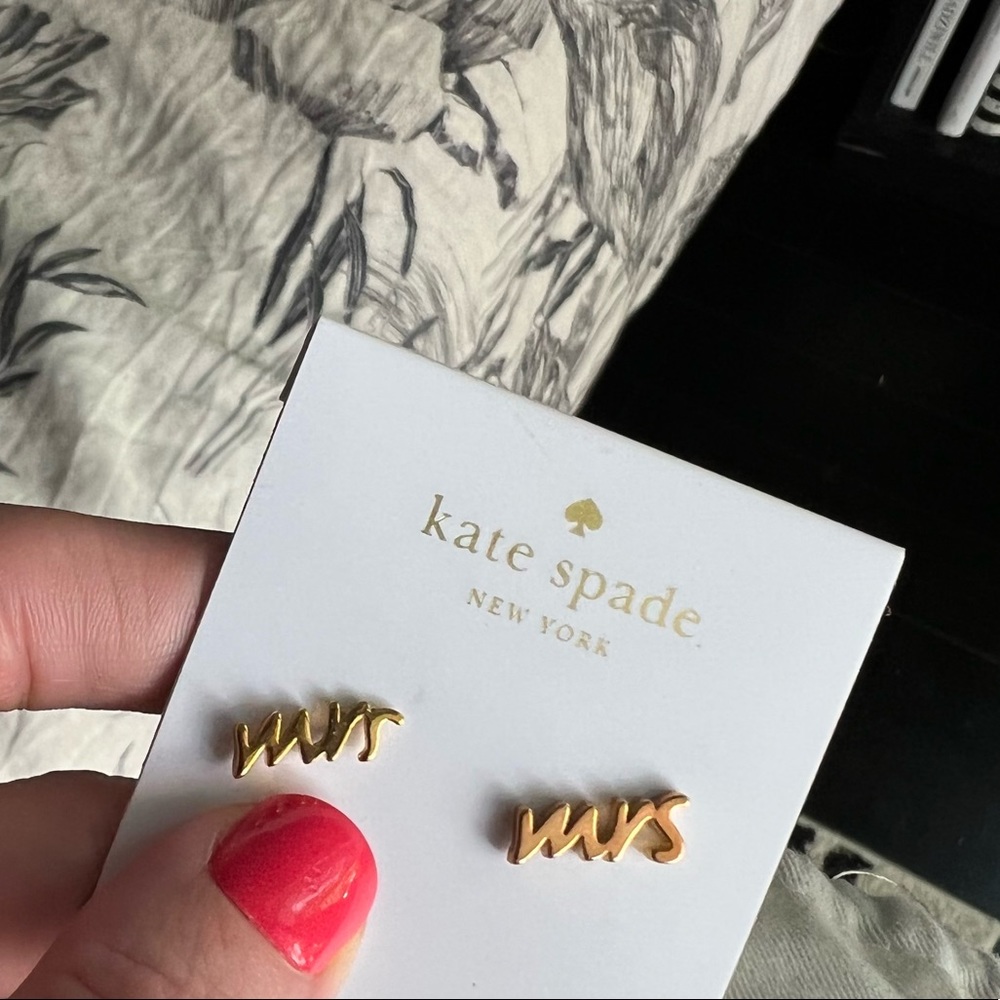 Kate Spade Mrs. Earrings (worn once!)